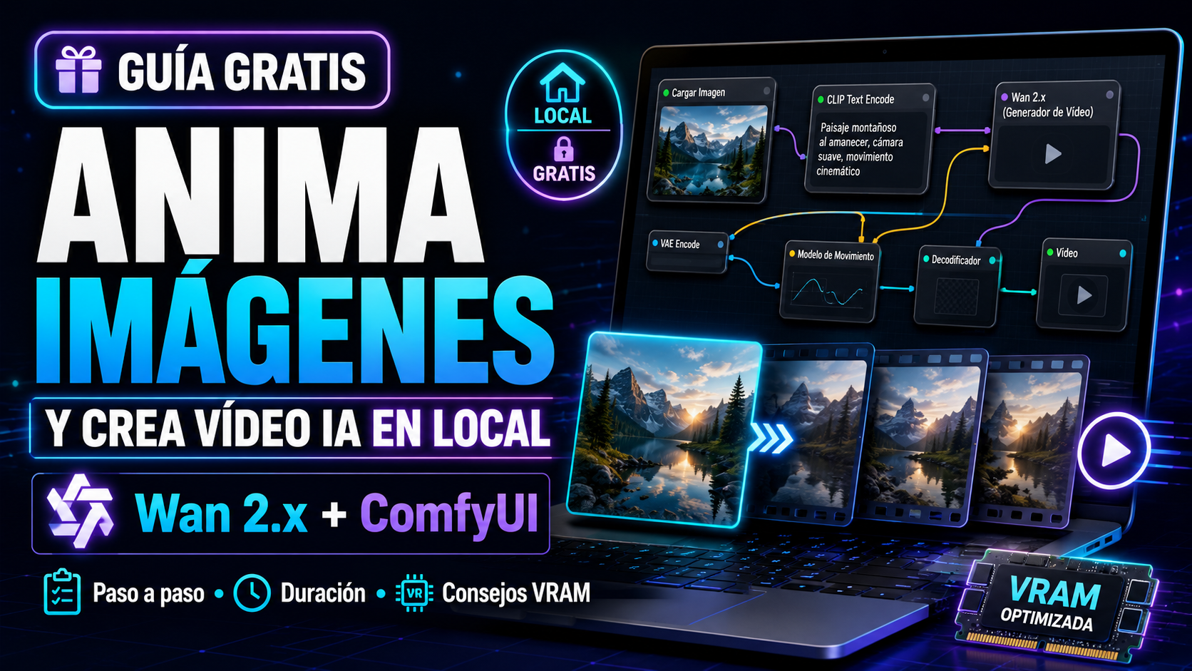 De imagen a vídeo con Wan 2.x en ComfyUI (local y gratis)