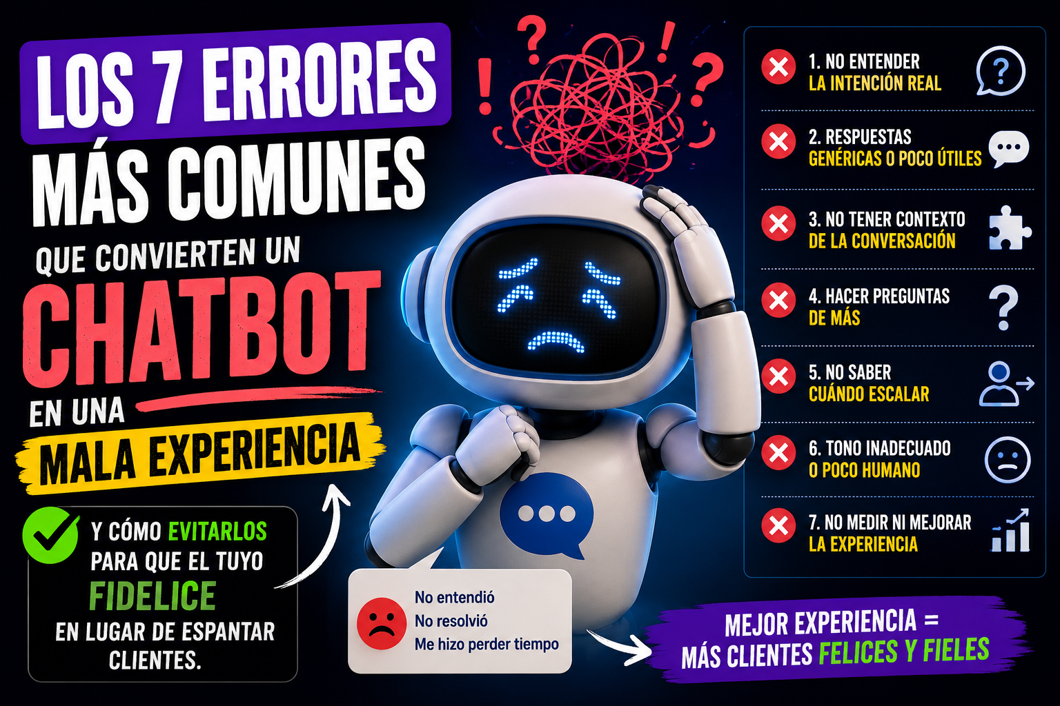 7 errores que arruinan un chatbot (y cómo evitarlos)